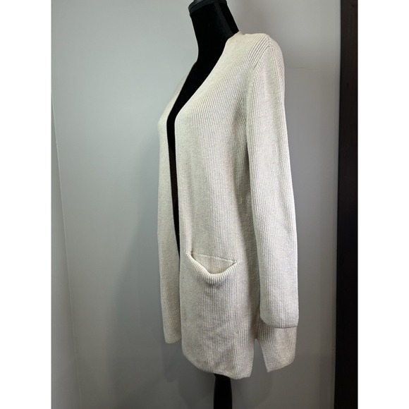 Old Navy Women's Medium Long Cardigan Sweater Pockets Classic Long Sleeve Beige - Picture 2 of 7